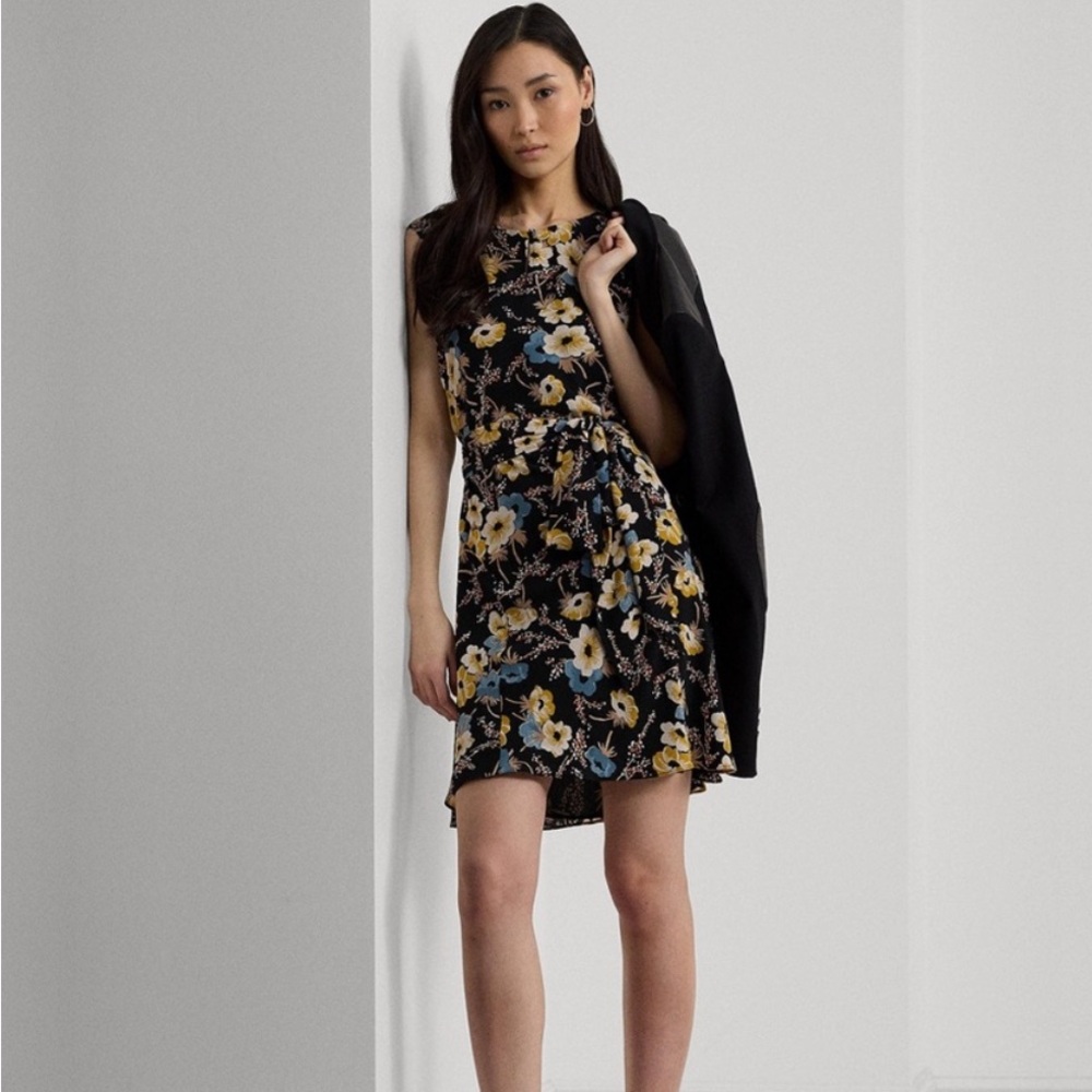 Ralph Lauren Black Floral Mini Dress